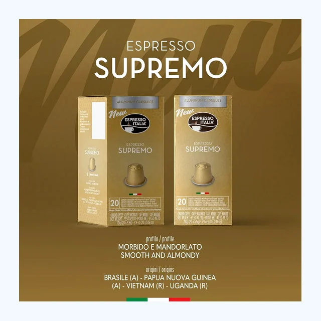 Supremo Espresso Italia Aluminium Nespresso Compatible Coffee Pods 1x20