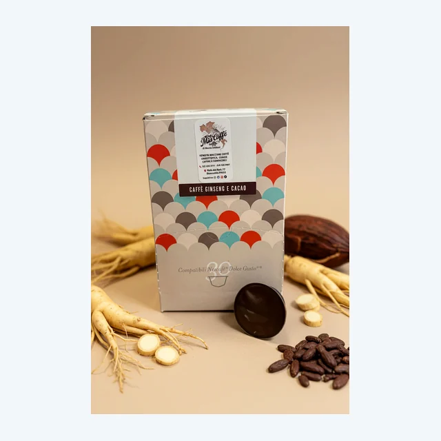 Bevande Compatibile Dolce Gusto Ginseng e Cacao Alta Qualita Senza Lattosio 30pz