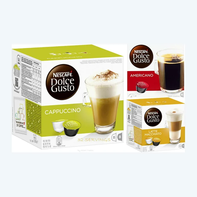 NESCAFÉ Dolce Gusto Cappuccino Americano Latte Macchiato 3 Pack 32 Servings Cups