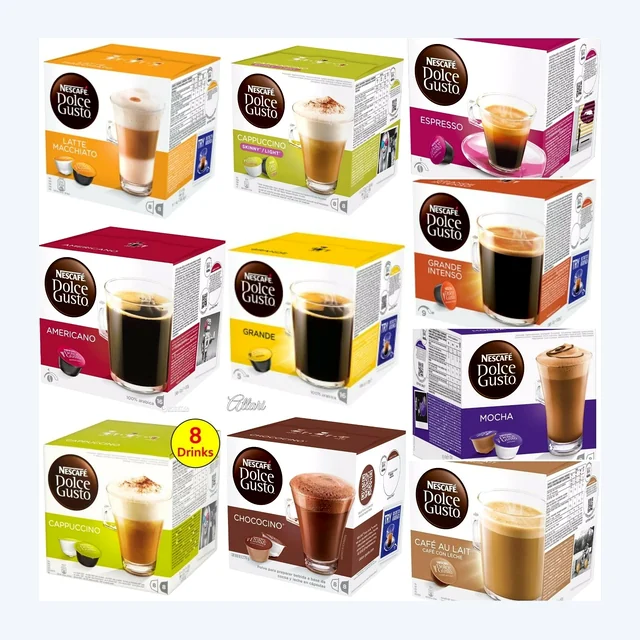 NESCAFE DOLCE GUSTO COFFEE CAPSULES PODS 10 FLAVORS 120 CUPS