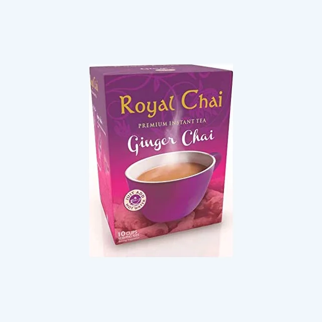Royal Chai Ginger Instant Indian Tea Sweetened 220g x 4 (40 Sachets)