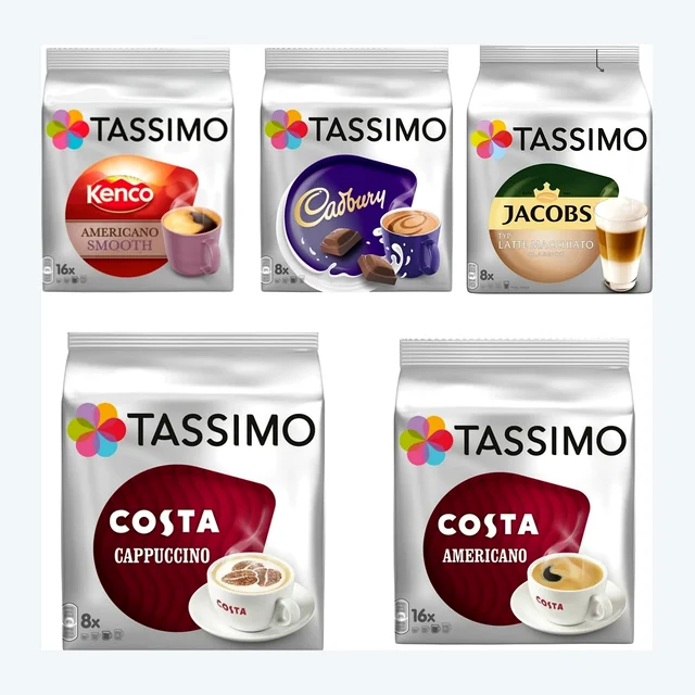 Tassimo 56 Coffee Pod Disc Variety Box Latte Cappuccino Americano Free Shipping
