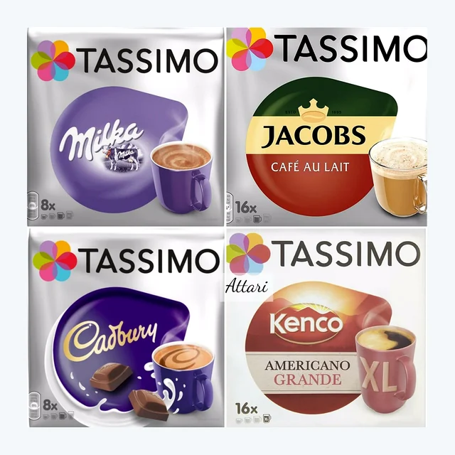 Tassimo Cadbury Milka Jacobs Cafe Au Lait Kenco Americano Grande XL 48 4 Packs