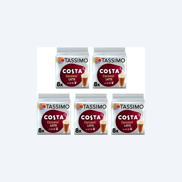 Tassimo Coffee Pods Costa Caramel Latte 5 Packs (40 Drinks)