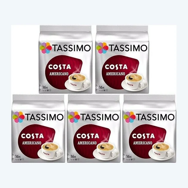 TASSIMO Costa Americano coffee Pack of 5 Total 80 discs/pods 80 LARGE servings