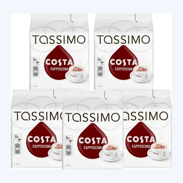 TASSIMO Costa Cappuccino Coffee 16 discs (Pack of 5, Total 80 discs) 40 Servings