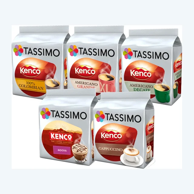 Tassimo Kenco Coffee Bundle Variety Box T-Discs Pods 64 Drinks Cups