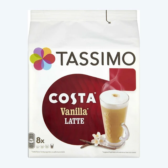 TASSIMO T Discs Refill Pods Costa Coffee Vanilla Latte Cups Cartridge Cadbury UK