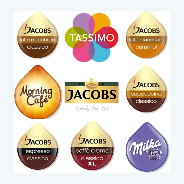 Tassimo Variety 12 Cups Taster Pack Jacobs Latte Cappuccino Milka Coffee Pod
