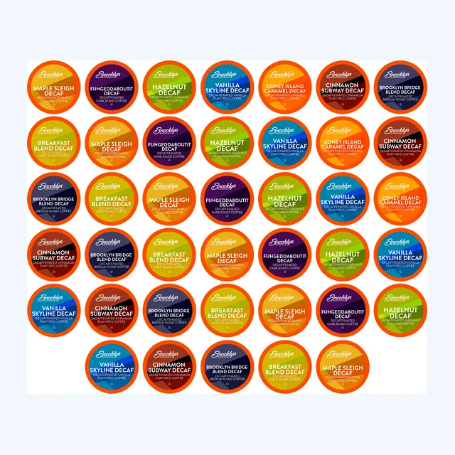 BROOKLYN BEAN DECAF COFFEE PODS VARIETY PACK