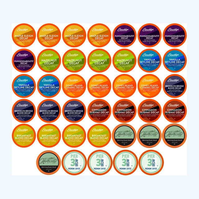 Two Rivers Coffee Decaf Coffee Pods, Regular and Flavored Decaf Variety Pack