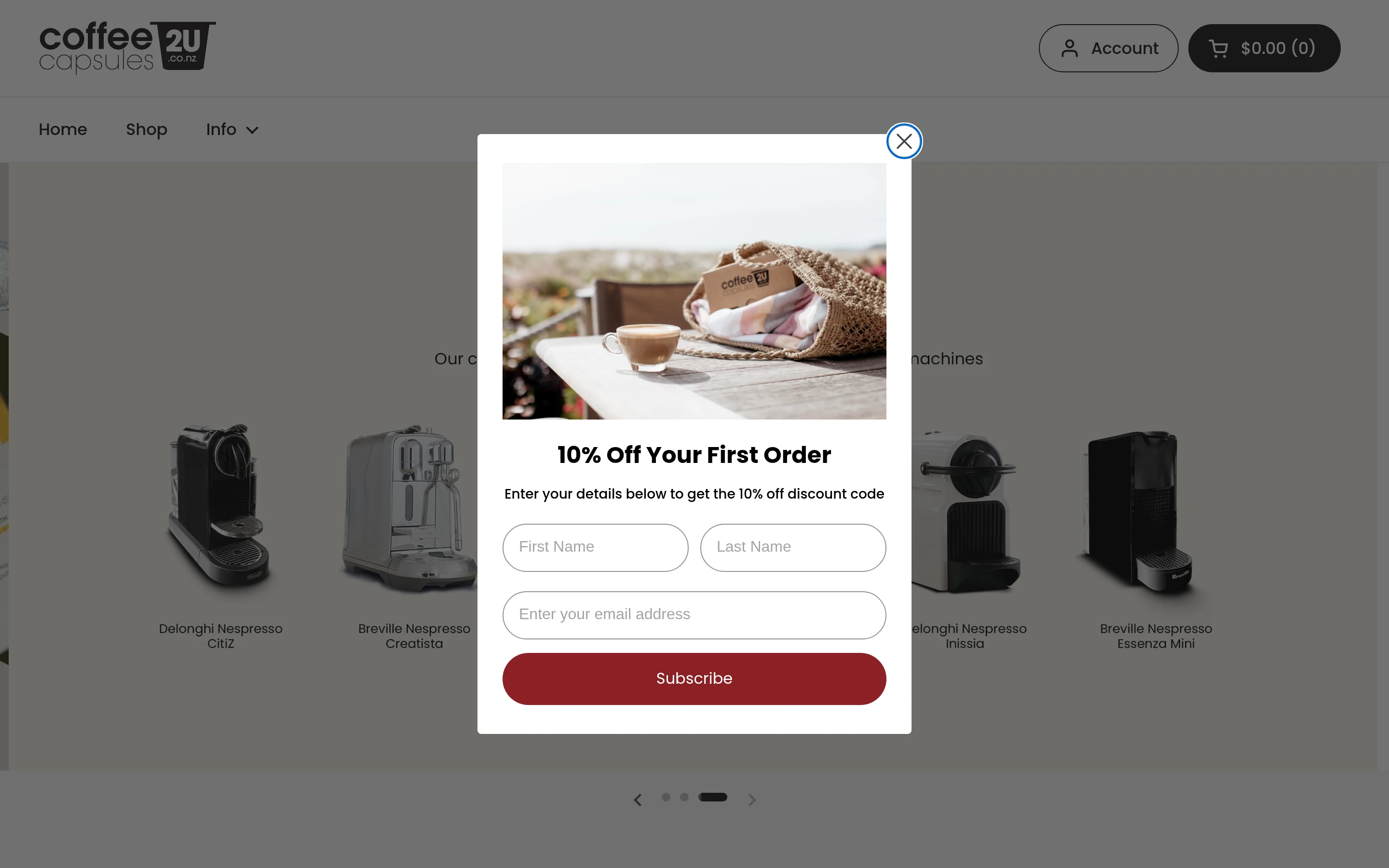 Coffee Capsules 2U NZ screenshot