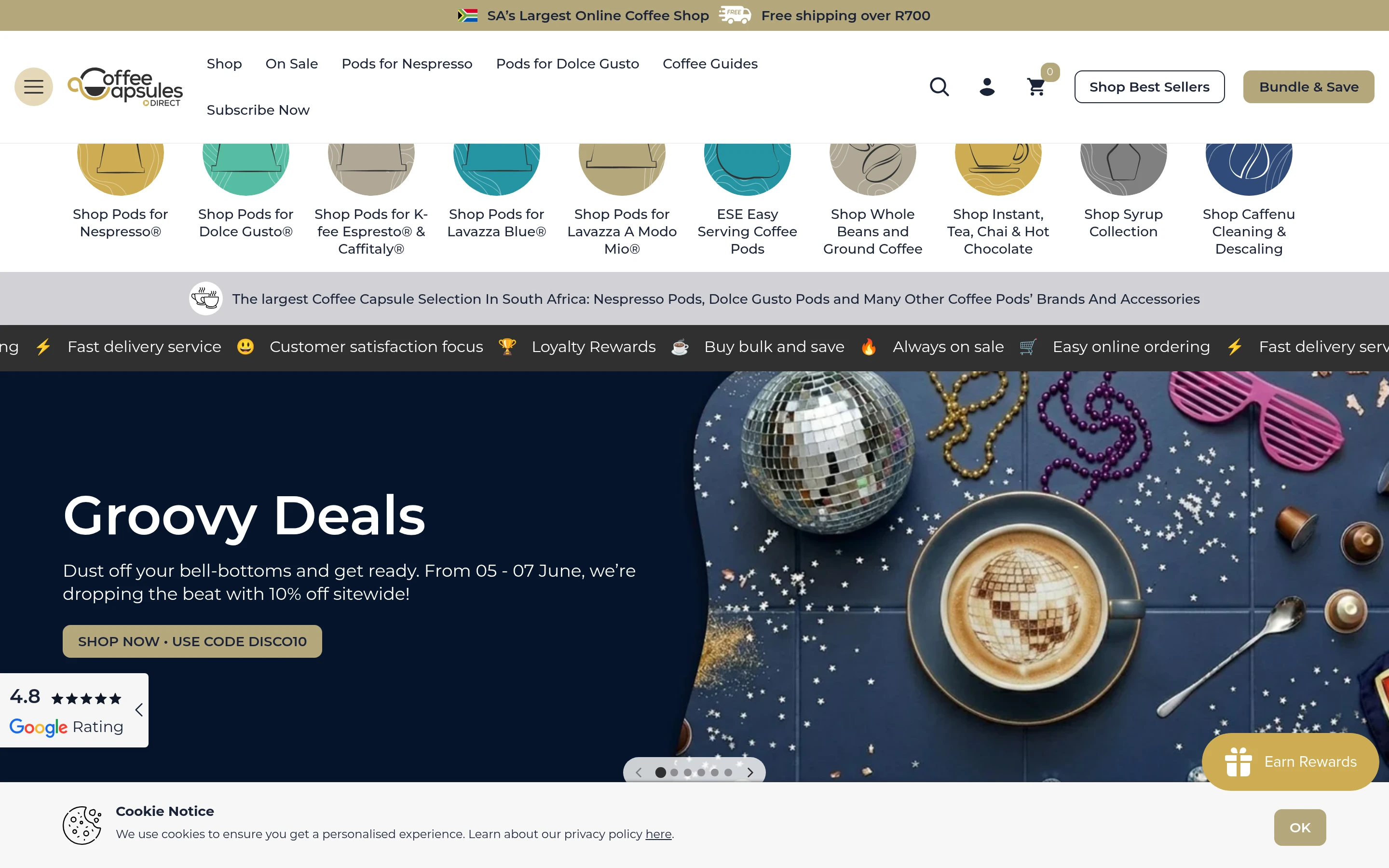 Coffee Capsules Direct screenshot