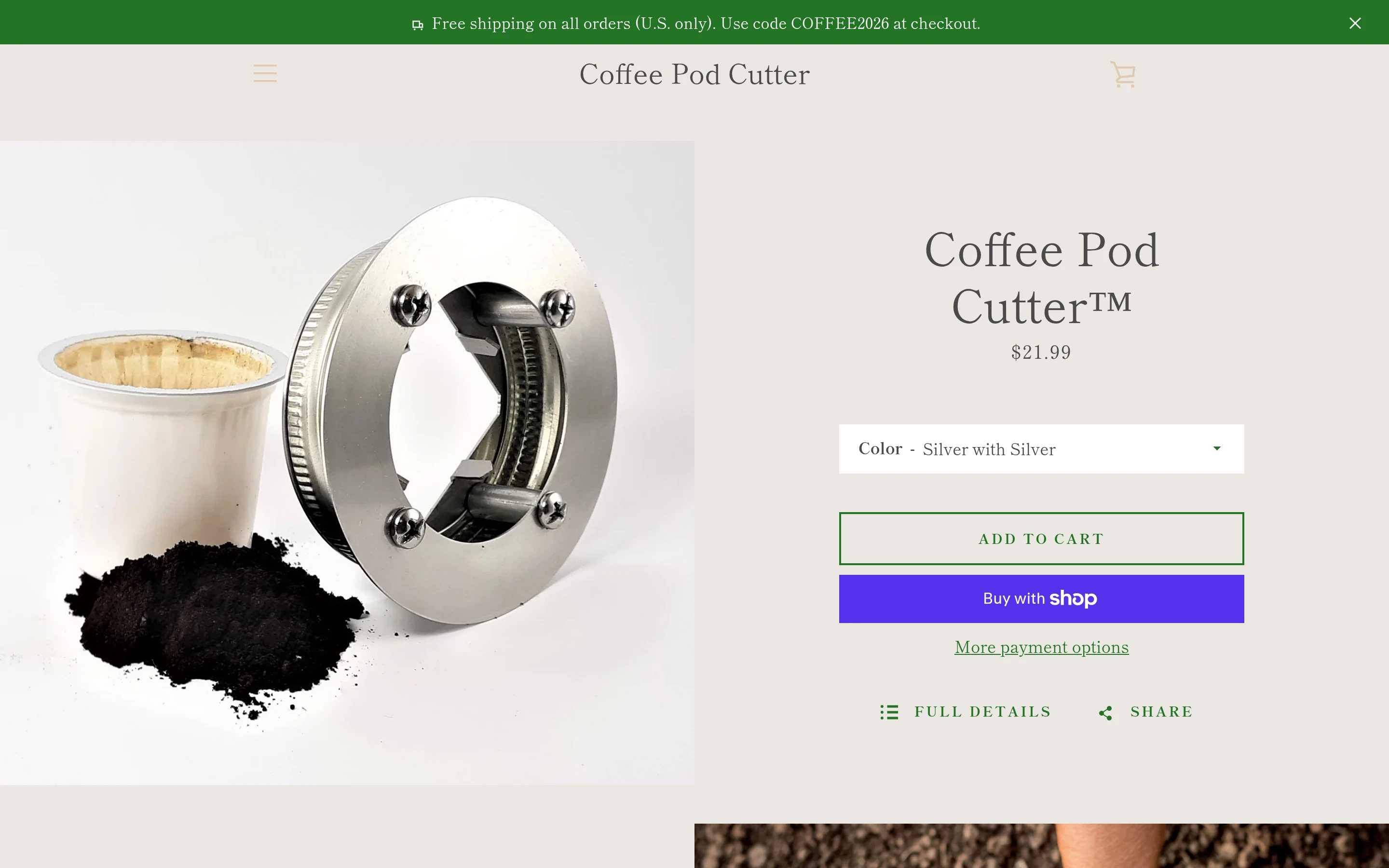 Coffee Pod Cutter screenshot