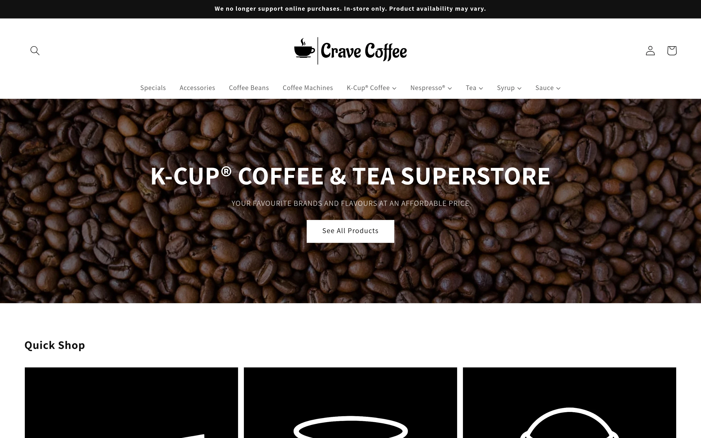 Crave Coffee screenshot