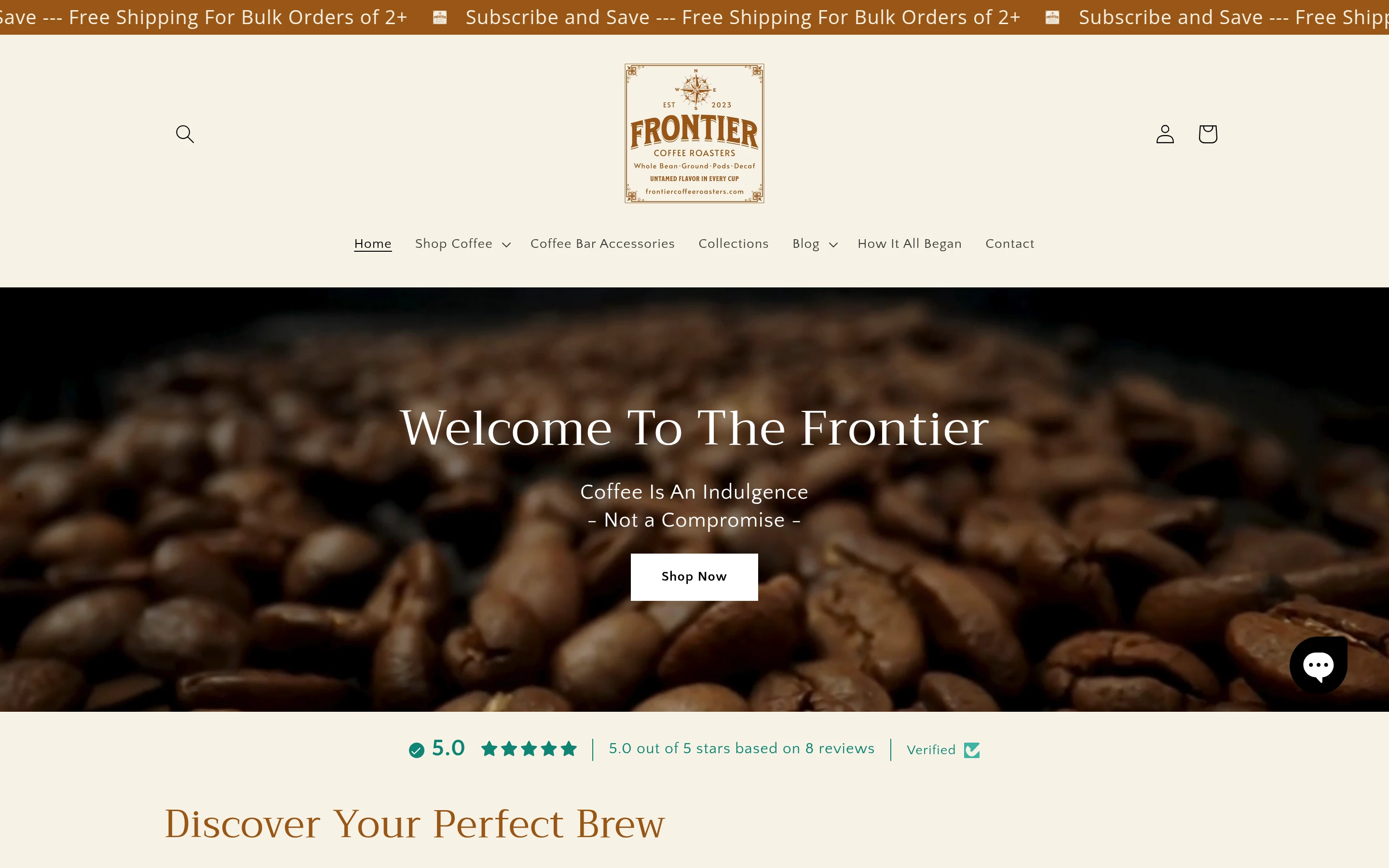 Frontier Coffee Roasters screenshot