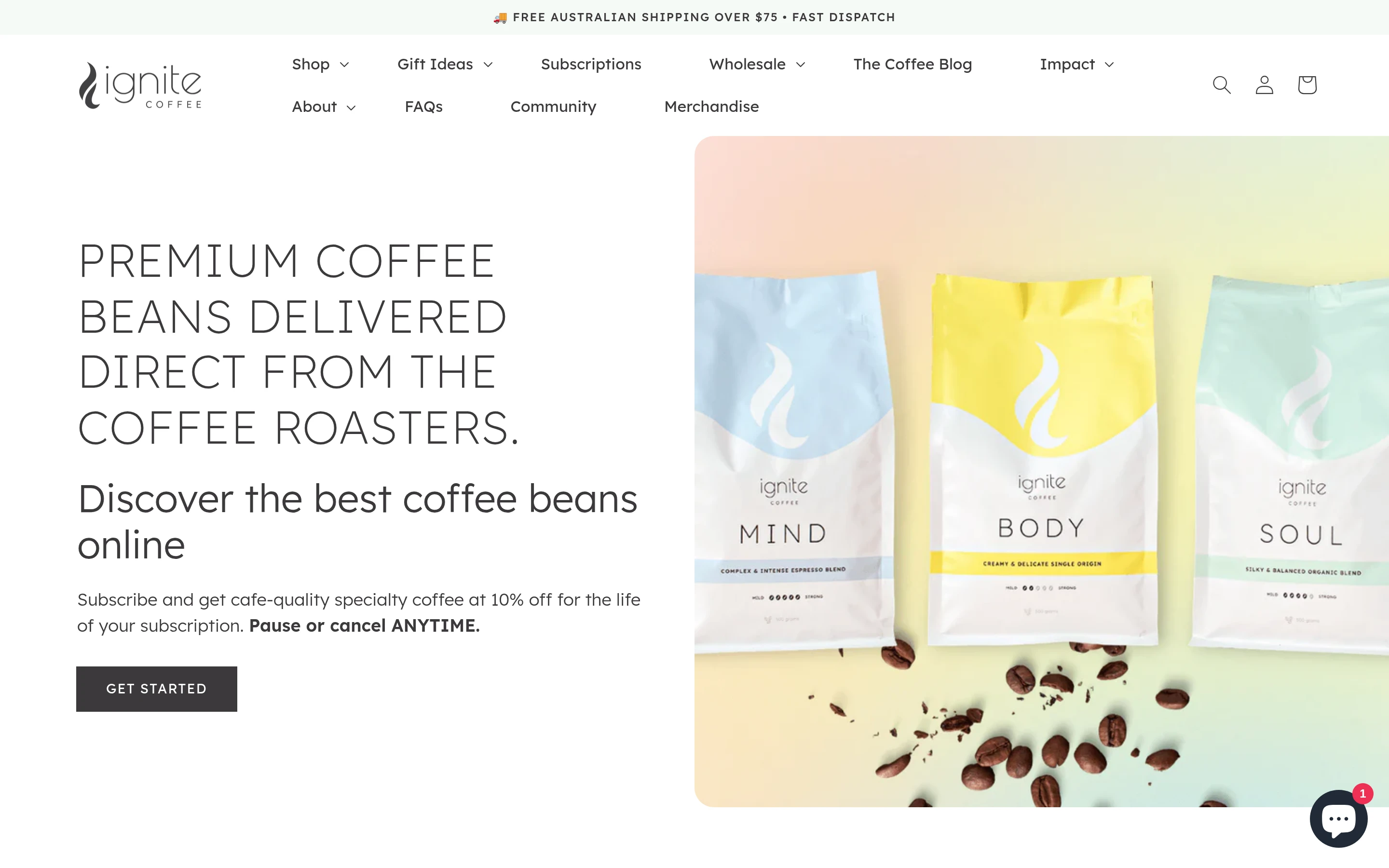 Ignite Coffee Roasters screenshot
