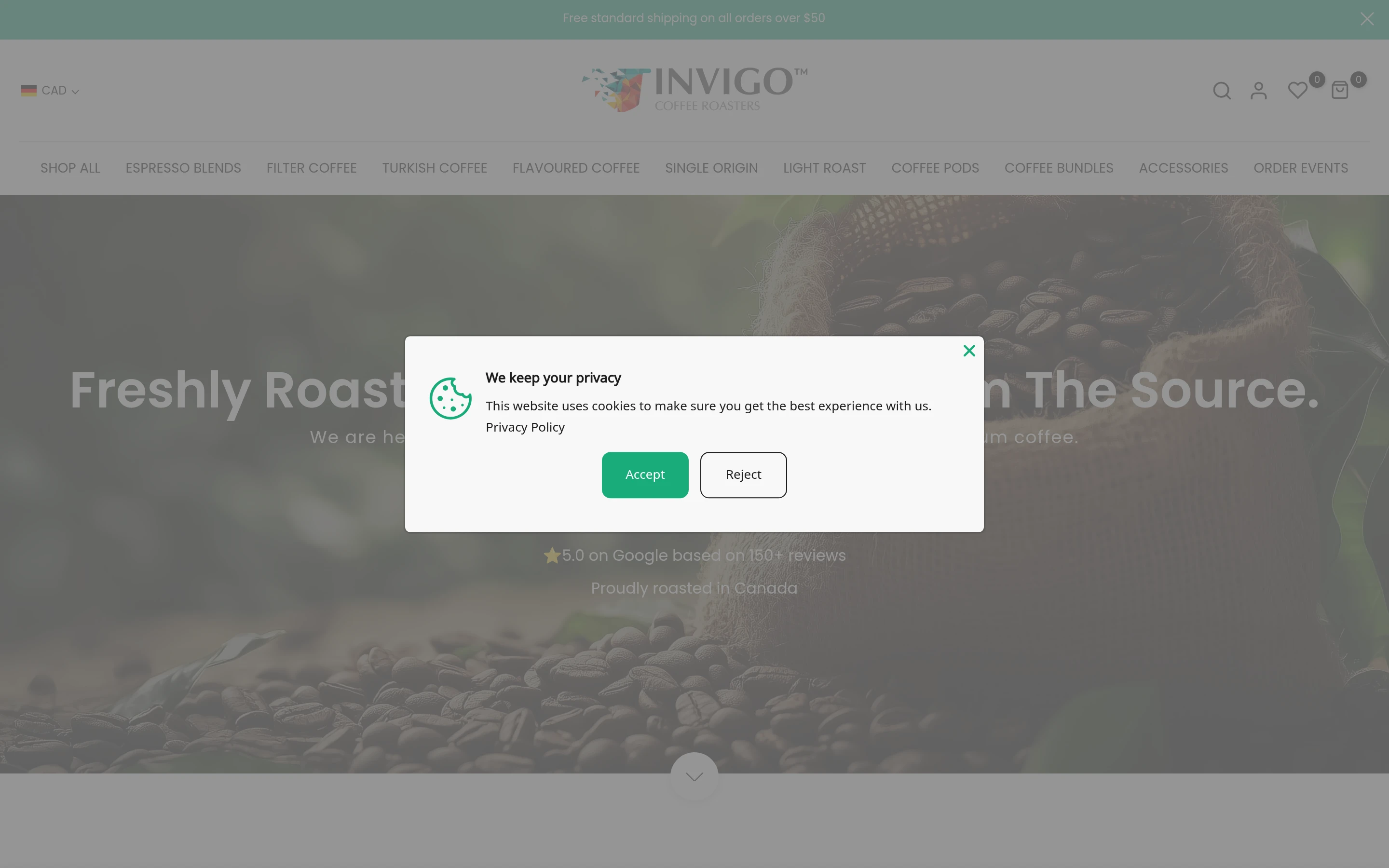 Invigo Coffee Roasters screenshot