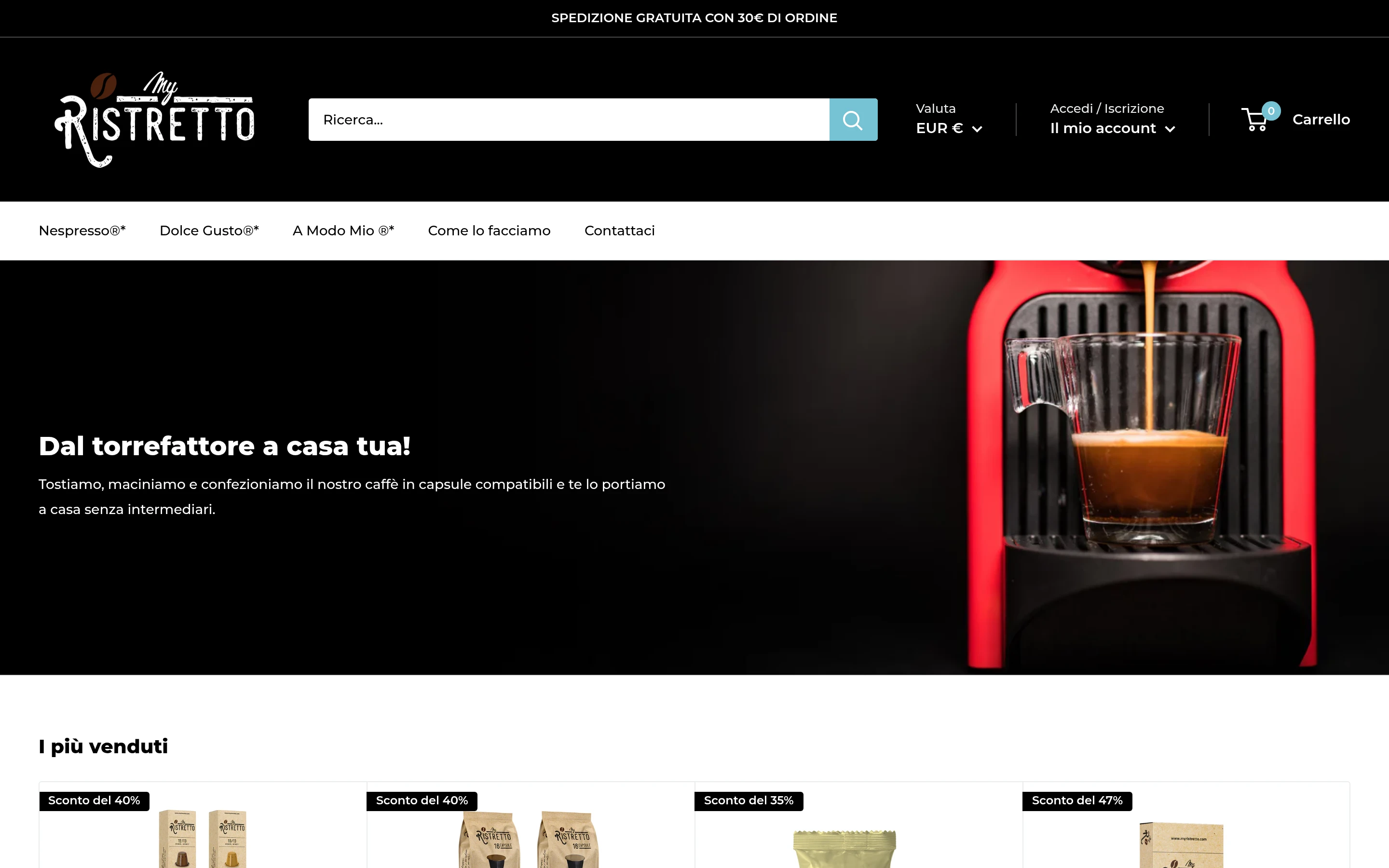 myristrettoshop screenshot