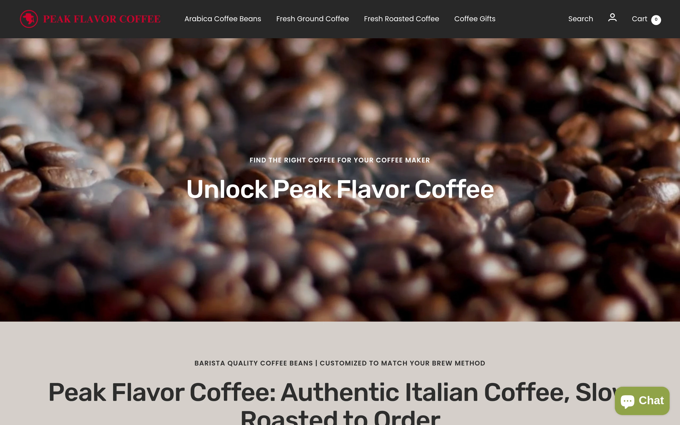 Peak Flavor Coffee screenshot