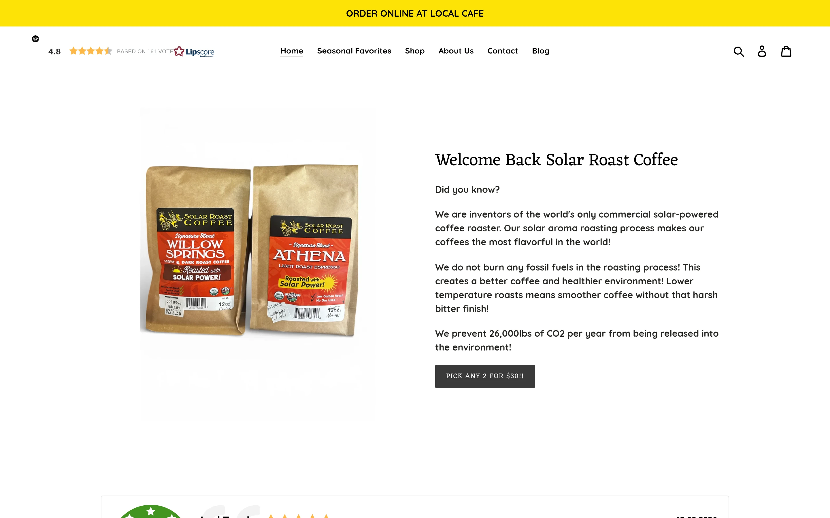 Solar Roast Coffee screenshot